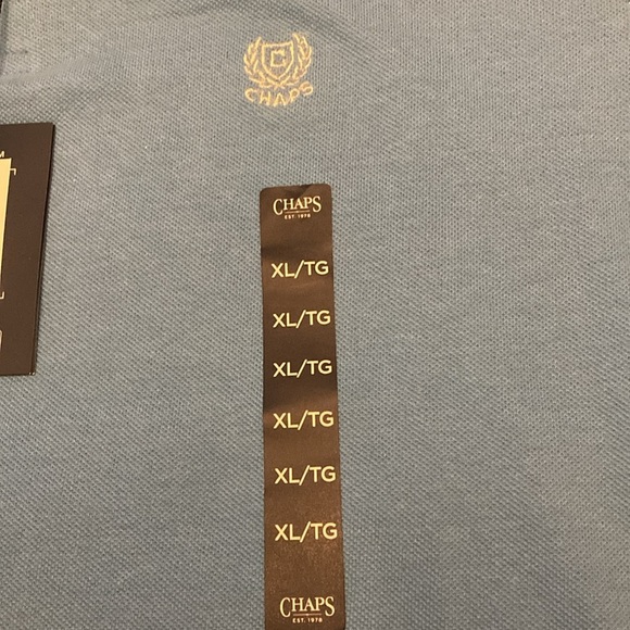 Chaps every day polo shirt short sleeve XL light blue new with tags 100% cotton - Picture 6 of 10